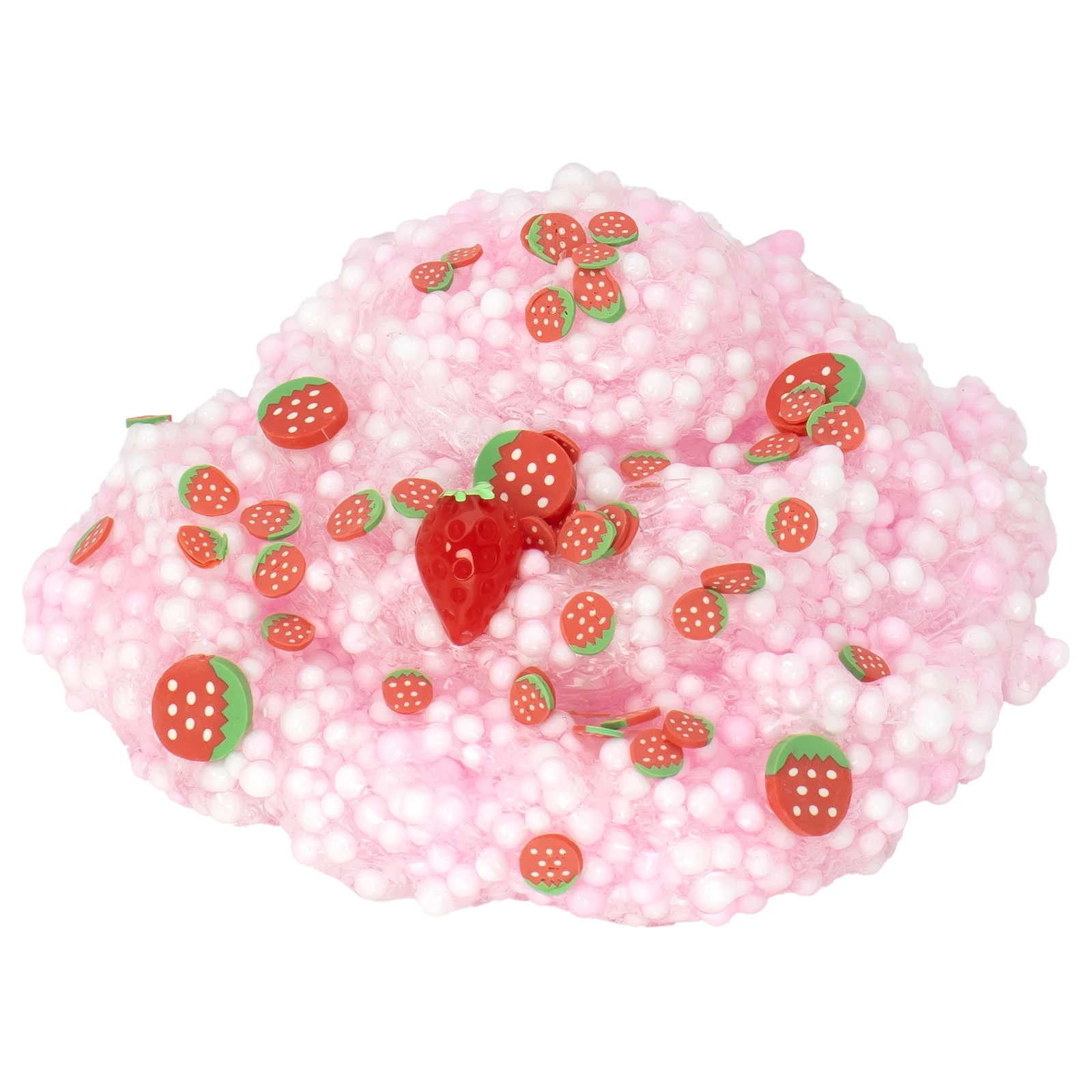 70ml Pack Strawberry Cloud Crunchy Fluffy Slime kit Foam Ball Fruit Sprinkles Slime for Girl and Boys Birthday Gifts Party Favor 4