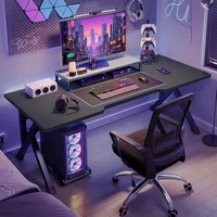 Esports Gaming Table K-shaped Modern Luxury Iron Computer Desks Ergonomic Gaming Player Computer Desk Simple Bedroom Office Desk 2