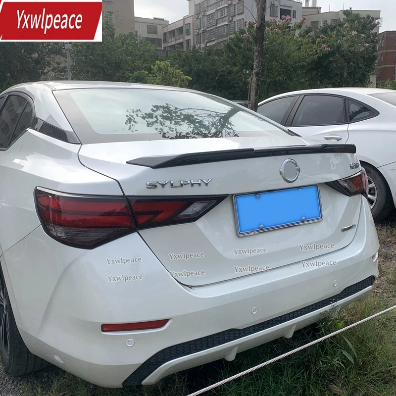

For Nissan Sentra Sylphy Spoiler 2020 2021 2022 ABS Plastic Material Unpainted Color Rear Trunk Lip Spoiler Car Accessories