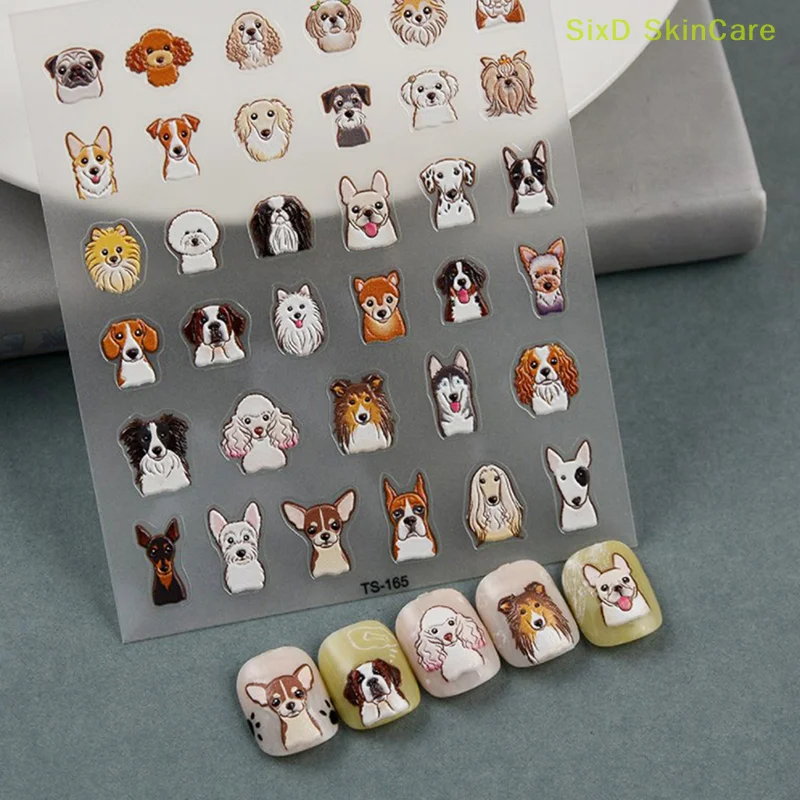 

Puppy Dots Series 5D Nail Stickers Back Glue Nail Slider Designs Sliders Women Nails Art Decor