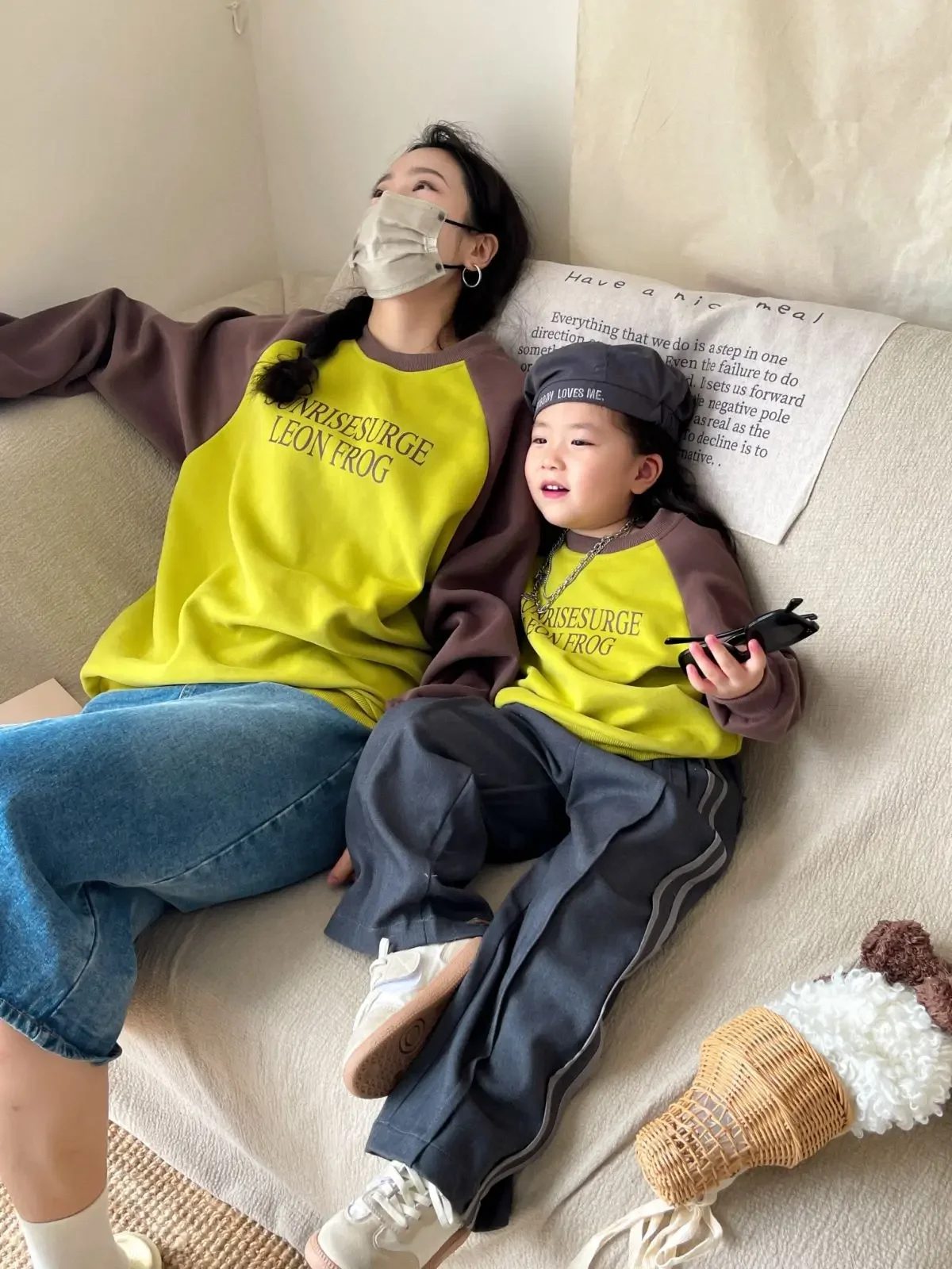 Family Matching Outfits Autumn 2023 Family Look Mother Kids Tops Mommy And Me Clothes Mother Daughter Sweatshirt Mom Son Hoodies - 6