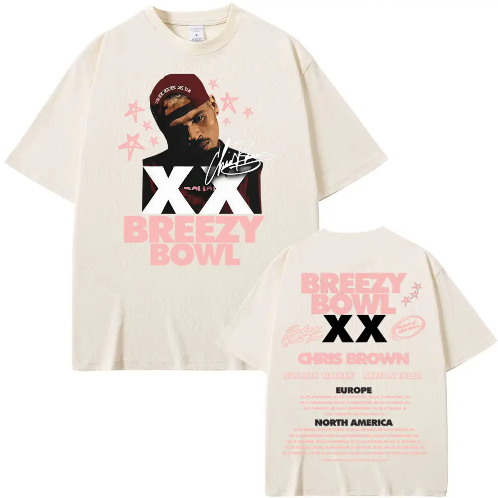 2025 Chris Brown Tour Breezy Bowl XX Album Tour T Shirts Men's