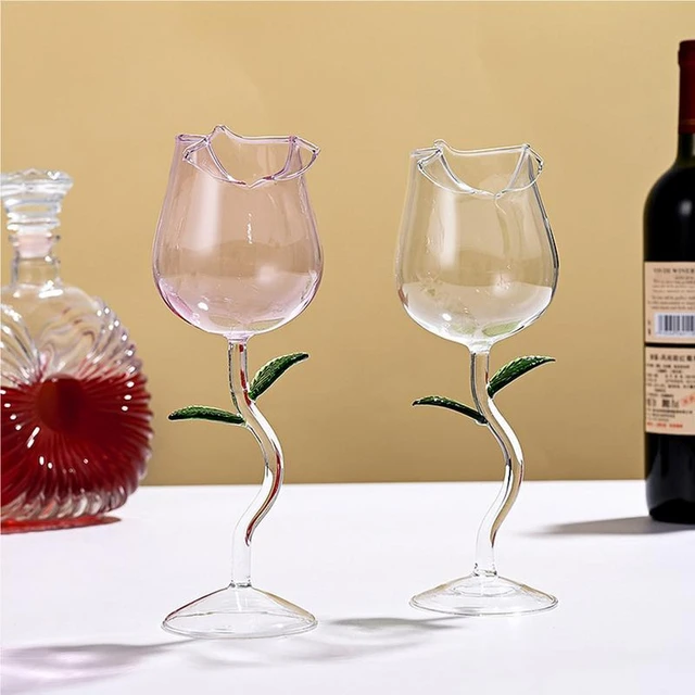 150/400ml Rose Shaped Red Wine Glasses Fancy Red Wine Goblet Cocktail  Glasses For Drinking Wedding Birthday Celebrates Drinkware - AliExpress