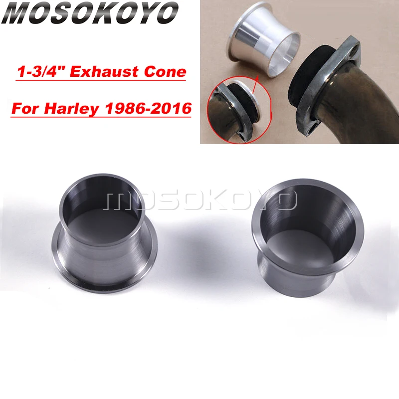 Motorcycle Exhaust Torque Cones 1 3/4" to 1 1/2" Drag Pipe Muffler Port