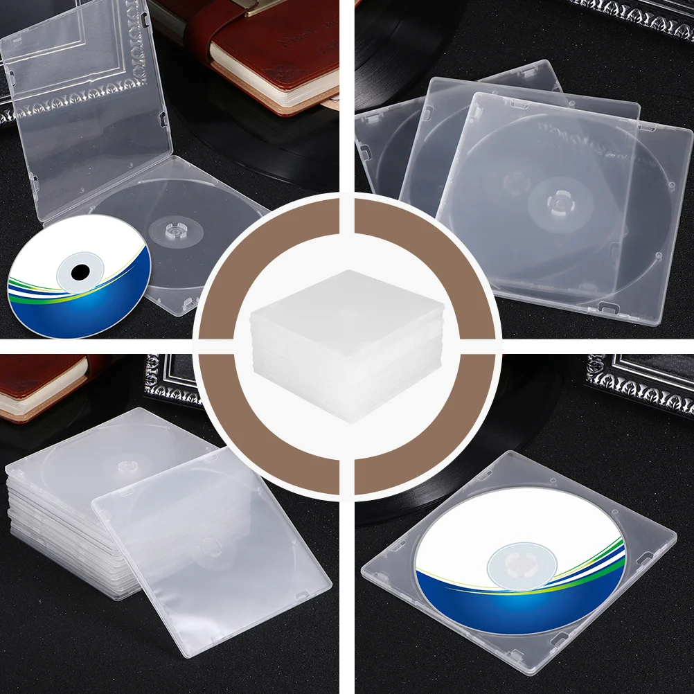 25 Pcs Ultrathin Dvd Case Transparent Cd Package Portable Cd Storage Box For Home Cinema  Cd Storage Holder  Cd Package 