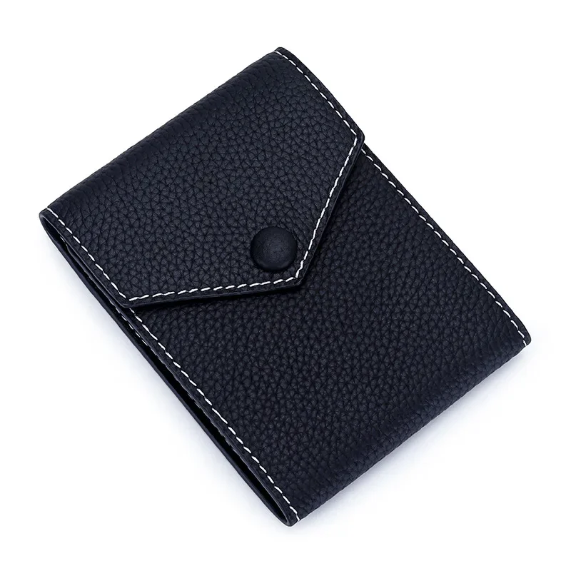Men Wallet Genuine Leather Card Holder for Male Brand Envelope Design Credit Card Case Holder Dollar Money Clip Wallet for Women