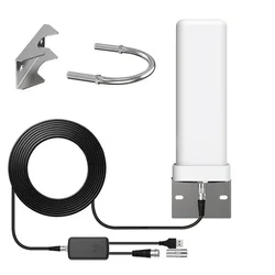 Enhanced Outdoor Digital TV Antenna with Remote Signal Amplification (White)