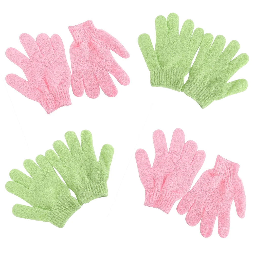 

4 Pairs Cleaning Gloves Nylon Shower Exfoliating Bath Remover Body Scrub Exfoliator Child