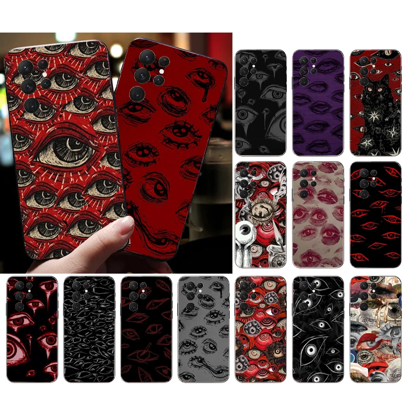 

Scary Face Eyes Phone Case For Samsung S24 S23 S22 S21 S20 Ultra S20 S22 S21 S10E S20 FE S24 Plus Shell