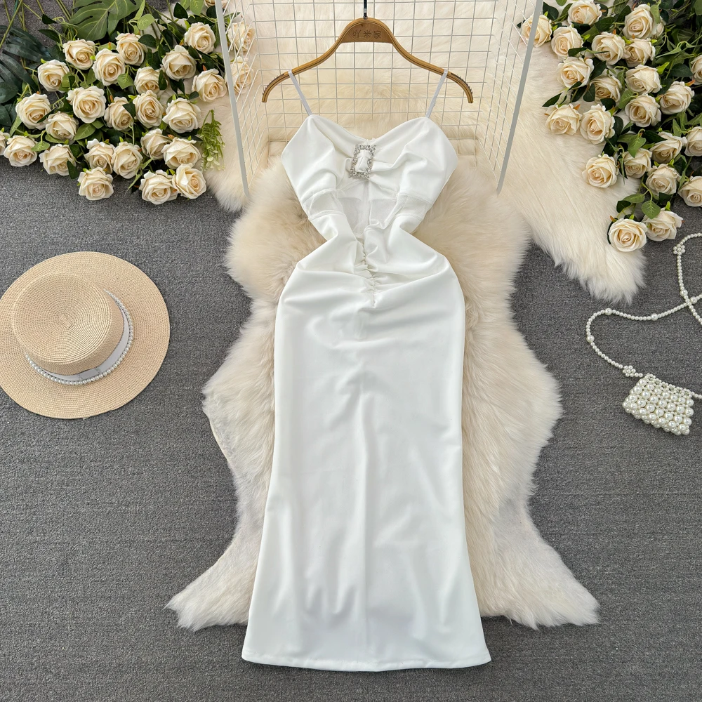 

Foamlina Socialite Temperament Bow Tie Pleated Bra Dress Waist Reduction Slimming Effect Mid Length A-line Dress For Party