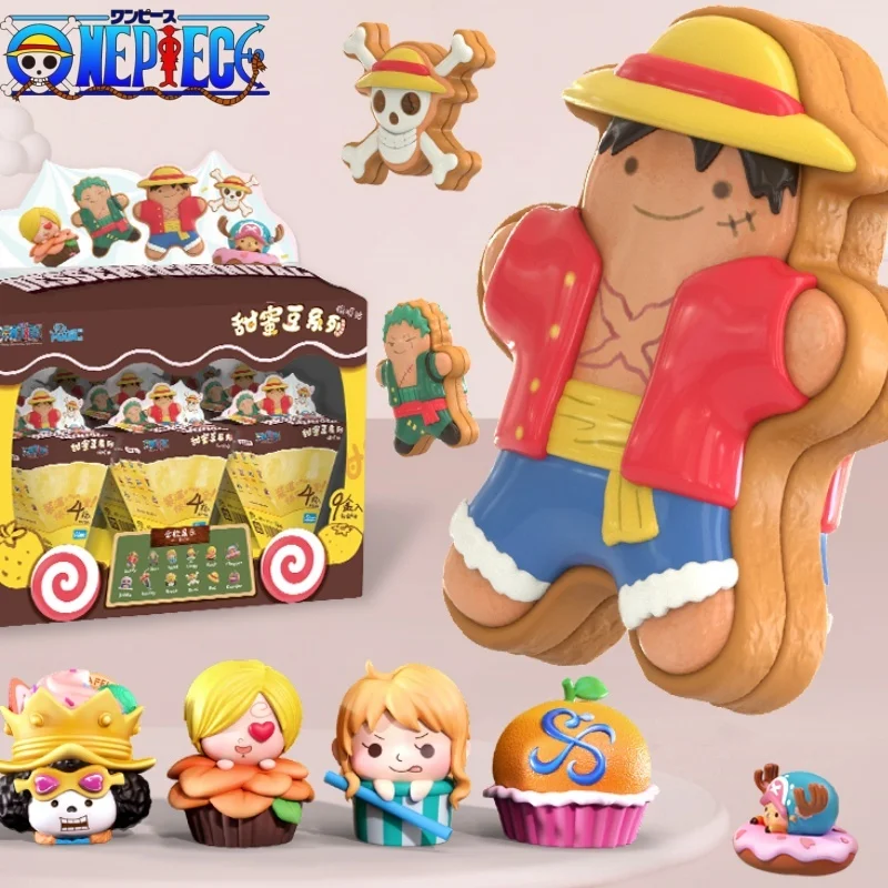 Genuine One Piece Blind Box Sweet Bean Series Luffy Magnetic Refrigerator Sticker One Piece Peripheral Cute Blind Bag Gift Toy