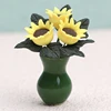 1Pcs 1:12 Dollhouse Miniature Potted Plant Pot Green Leafed Plant Garden Balcony Decoration Dollhouse Collection Kids' Toys 5