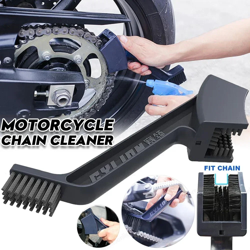 Bike Chain Cleaner Bicycle Motorcycle Chain Cleaning Brush Dual Heads Cycling Cleaning Kit Chain Cleaner Scrubber Tool Kit