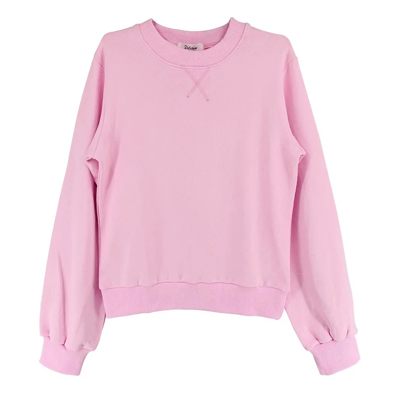 2021 Harajuku Korean Fashion Kawaii Tops Pink Sweet Hoodies Sweatshirts Women O-Neck Long Sleeve Loose Casual Pullovers Autumn