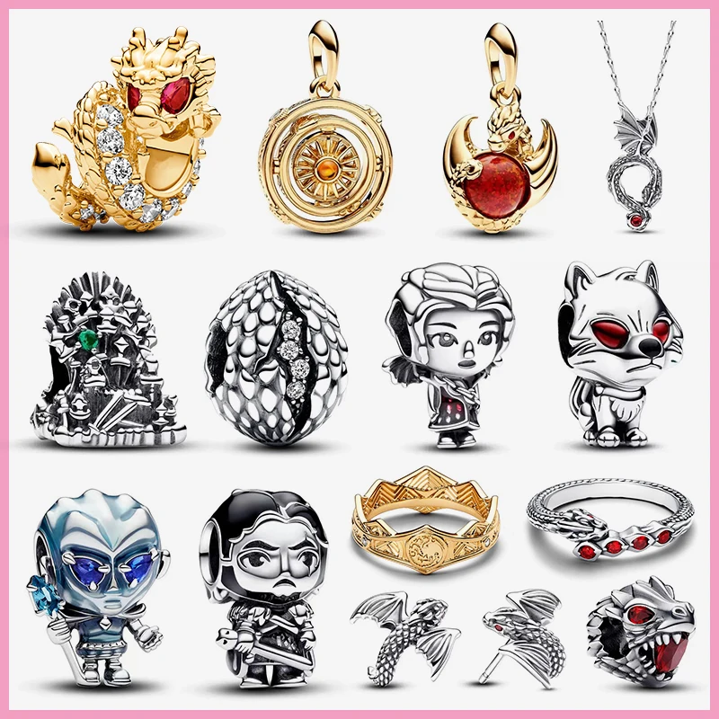 Disney Game of Thrones Charm Beads Fits Pandora Bracelet For Women Silver Pendant Earrings Ring Necklace DIY silver jewelry Gift