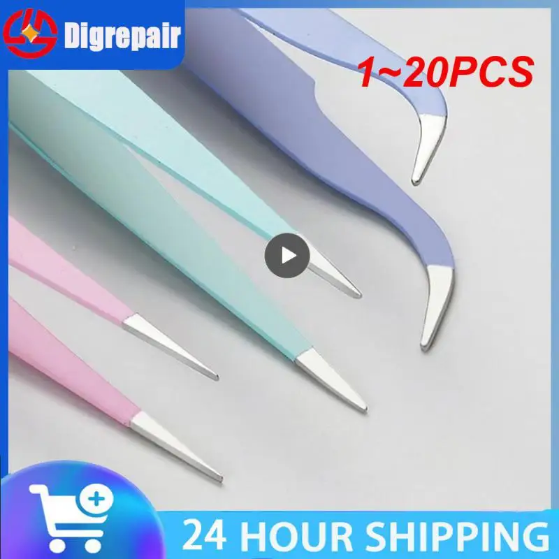 

1~20PCS Manicure Accessories Multifunctional Plier Long-lasting Durable Tweezer For Nail Stickers Stainless Steel Clip Portable