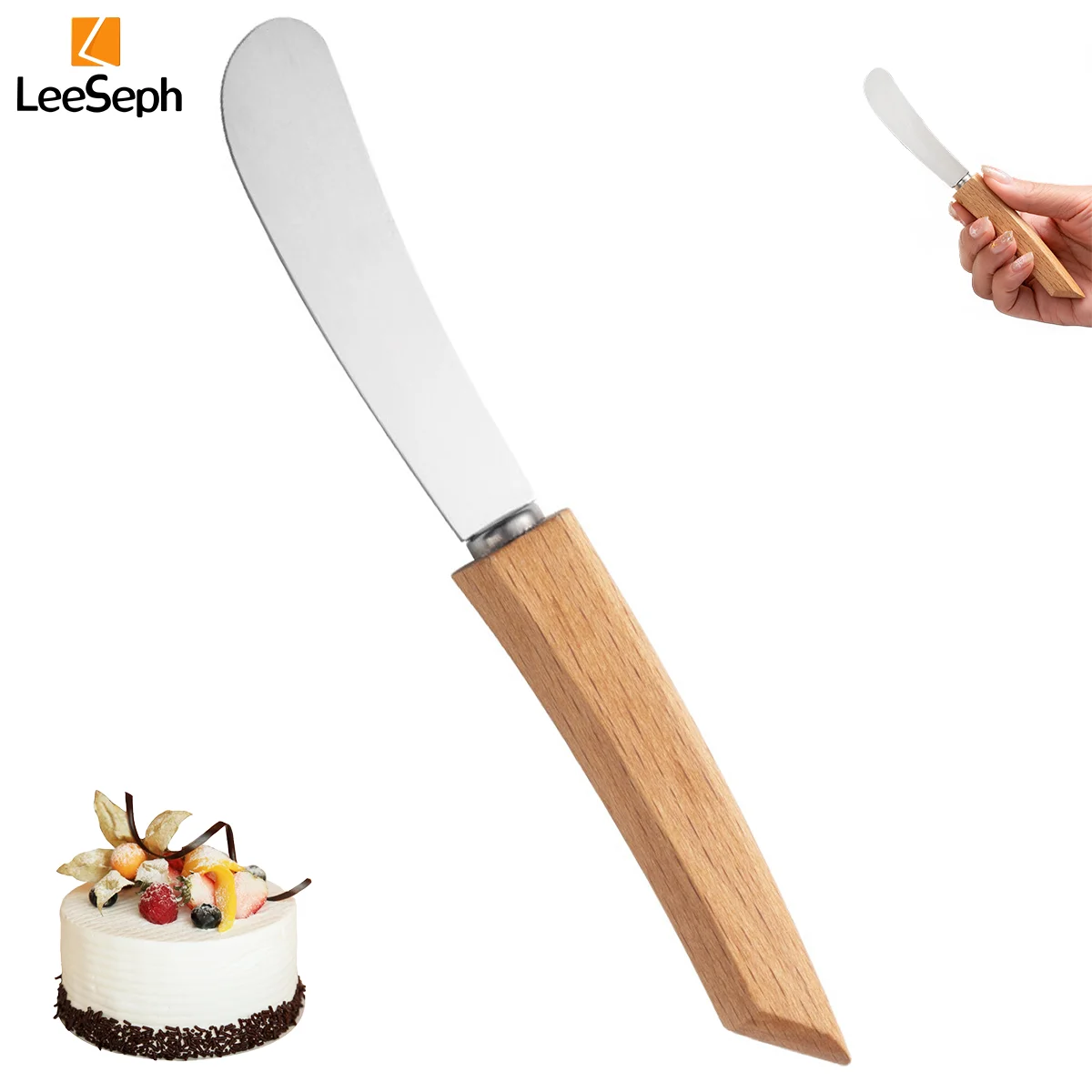 Butter knife Cheese knife Butter Spreader Knifes Set Stainless Steel Sandwich Spreading Knifes Wooden Handle Butter Cream Cheese Jam Scrapers
