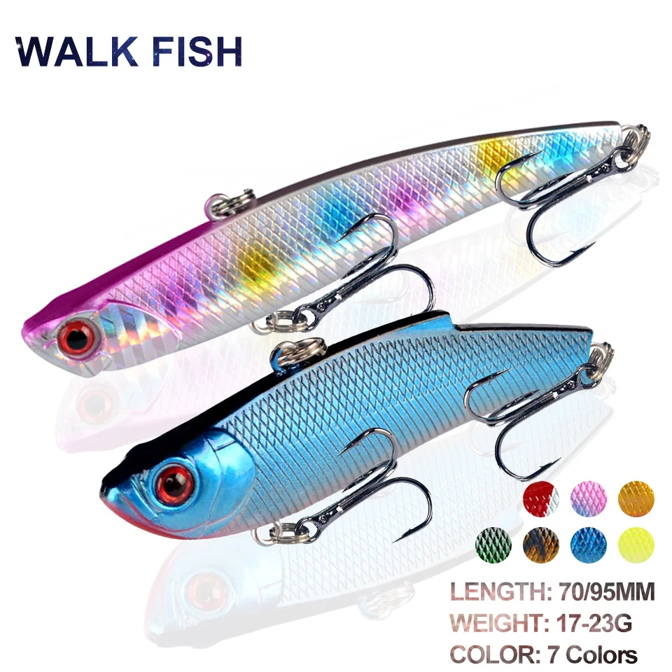

WALK FISH 1PCS 17G/19G/23G VIB Fishing Lures 70mm/95mm Artificial Vibration Swimbait Wobblers Crankbait Hard Bait For Carp Perch