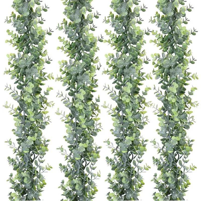 180cm Artificial Eucalyptus Vines Fake Hanging Plants Faux Wall Leaves Plastic Plants Rattan for Home Garden Party Wedding Decor