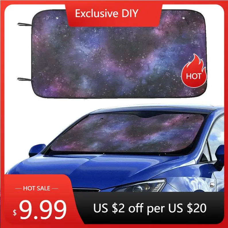 

Galaxy Space Windshield Sun Shade, Constellation Car Accessories Auto Protector Window Visor Screen Decor 55" x 29.53"
