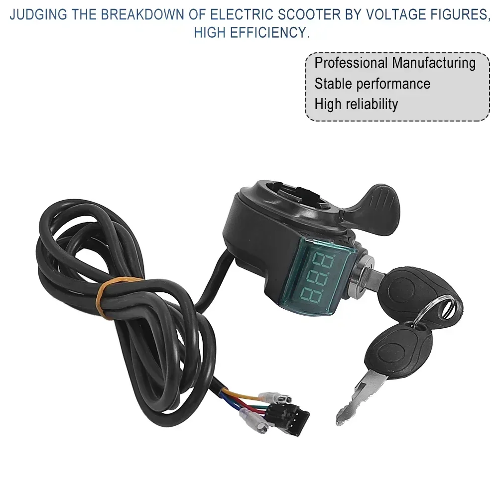 Description Picture 4 of itemLCD Display Switch Power With Key Lock For Electric Scooter Throttle Electric Bicycle Thumb Throttle Voltmeter Digital Voltage