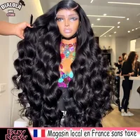 Perruque frontale en cheveux humains ondulés de 40 pouces, avec dentelle HD transparente 13x6 13x4, pré-épilée, en cheveux humains brésiliens pour femmes 1