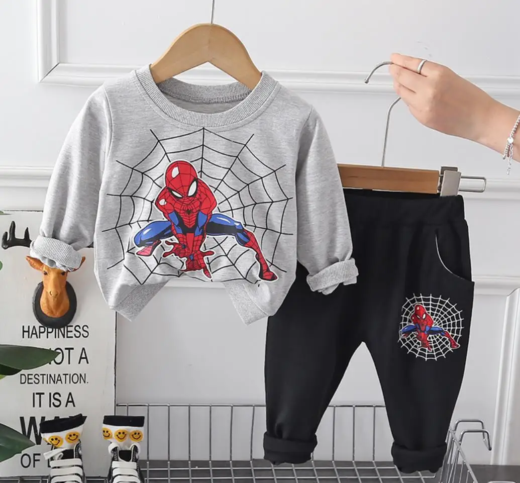 

Toddler Boy Outfit Sets for Children Cartoon Backpack Long-Sleeved Loose Sweatshirt and PANTS 2Pcs Sport Suits Infant Clothing