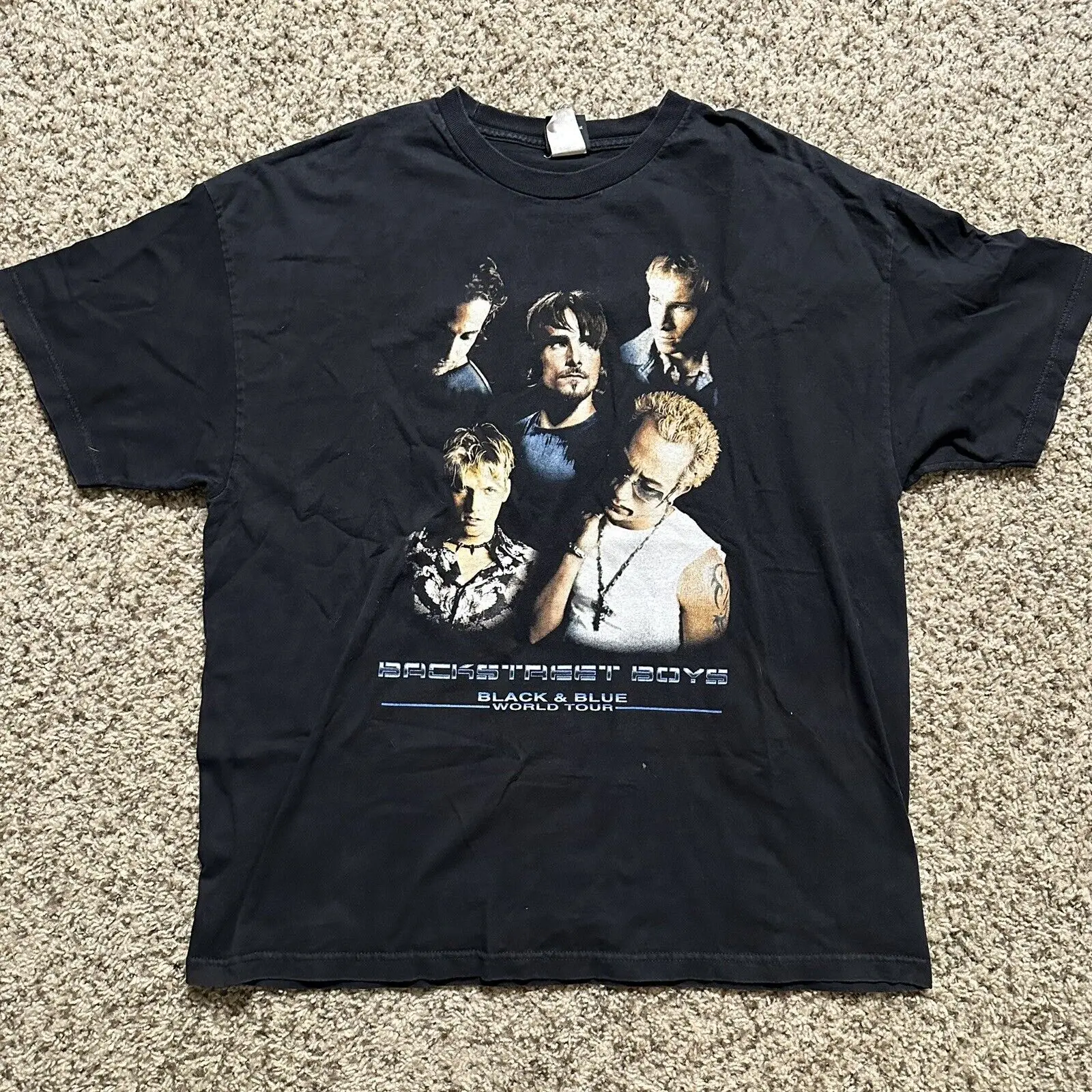 2001 Backstreet Boys Black And Blue World Tour Vtg T-Shirt Gigante-Taglia Xl