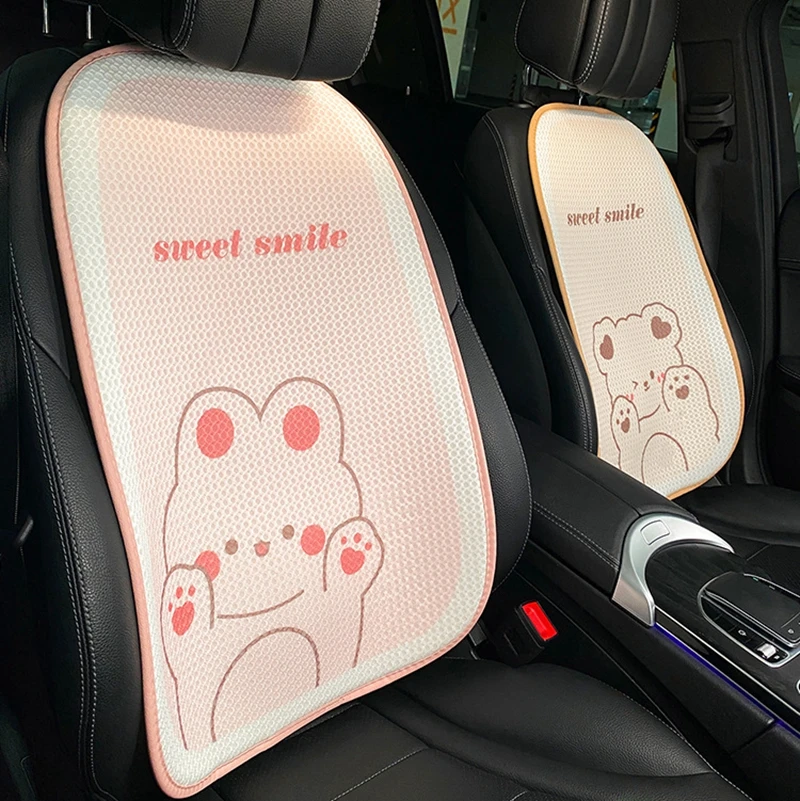 New Cartoon Bear Car Seat Cushion Pad Cellular Seat Covers Four Season  Universal Breathable Anti Slip Ice Silk Auto Cushion Set - AliExpress