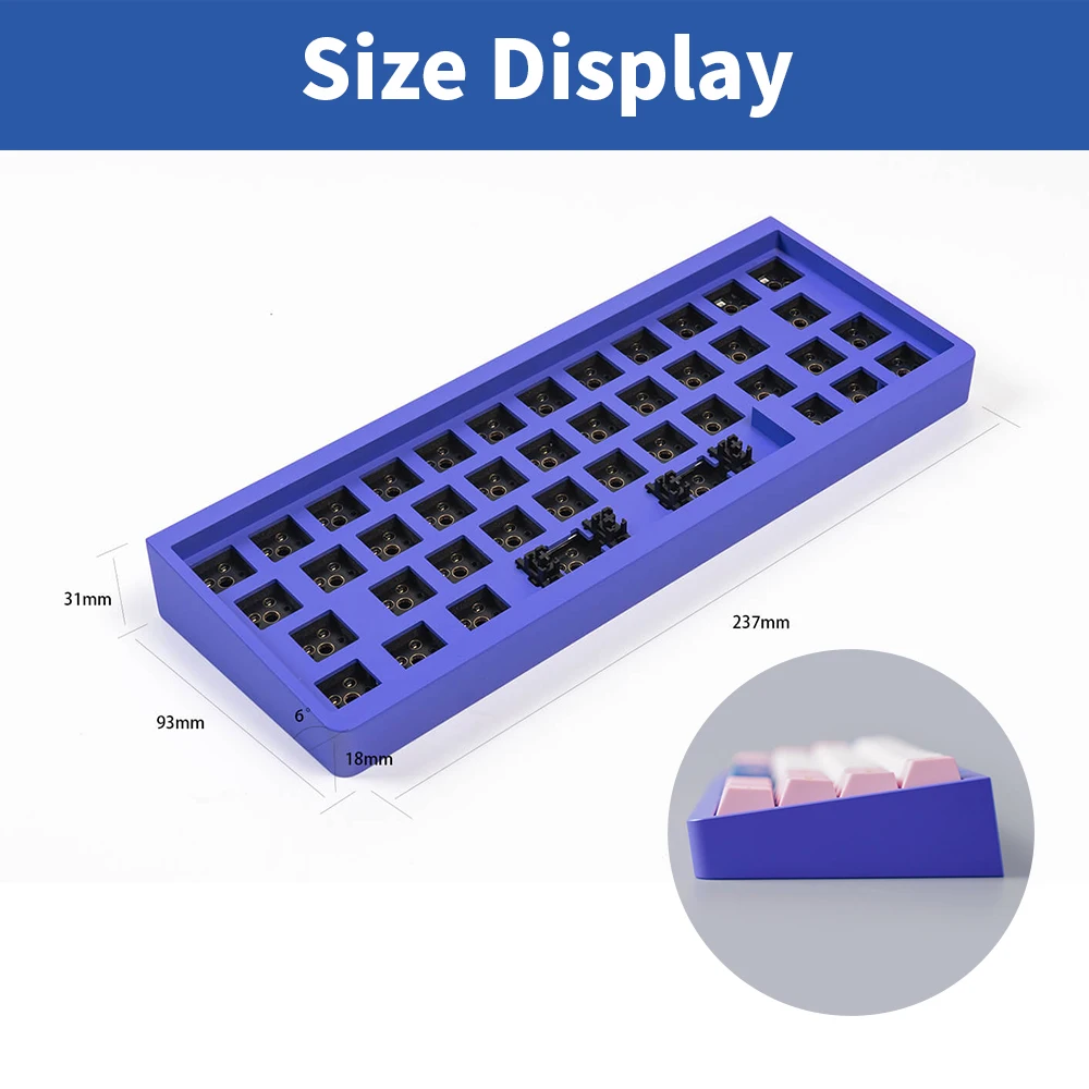 Idobao ID42 White Keyboard Pc Wired Keyboard Mini Mechanical Keyboard 40 QMK VIA Keyboard Black Purple Barebone Kit 40% Keycaps images - 6