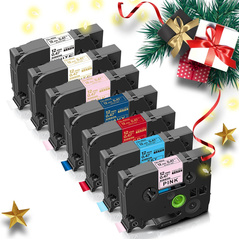 12/18mm Satin Ribbon Compatible Brother TZe Tape Non Adhesive Label Gift Packing Ribbon for Brother P Touch Printer PTH110 E550W