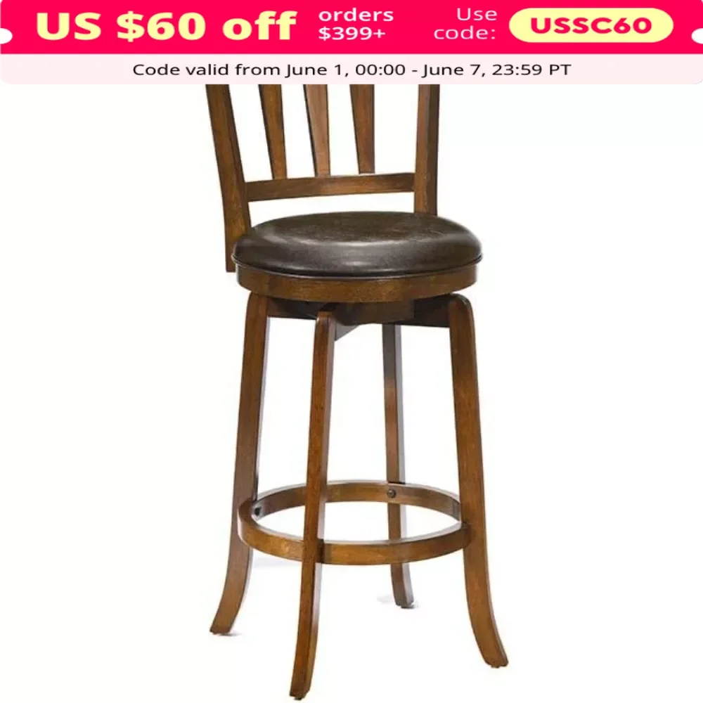 

Bar Stools, Wood Bar Height Swivel Stool, 19"D x 17.5"W x 43.5"H, Aged Gray, Bar Stool