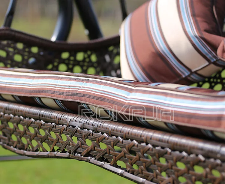 Outdoor Garden Patio Swing Chair 3 Seater Garden Swing Bed Chair Patio Waterproof Canopy Bench