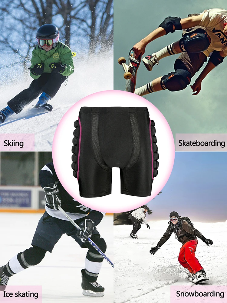 Protective padded shorts 3D protection for girls youth snowboard skate ski for AVIVOR hip butt tailbone