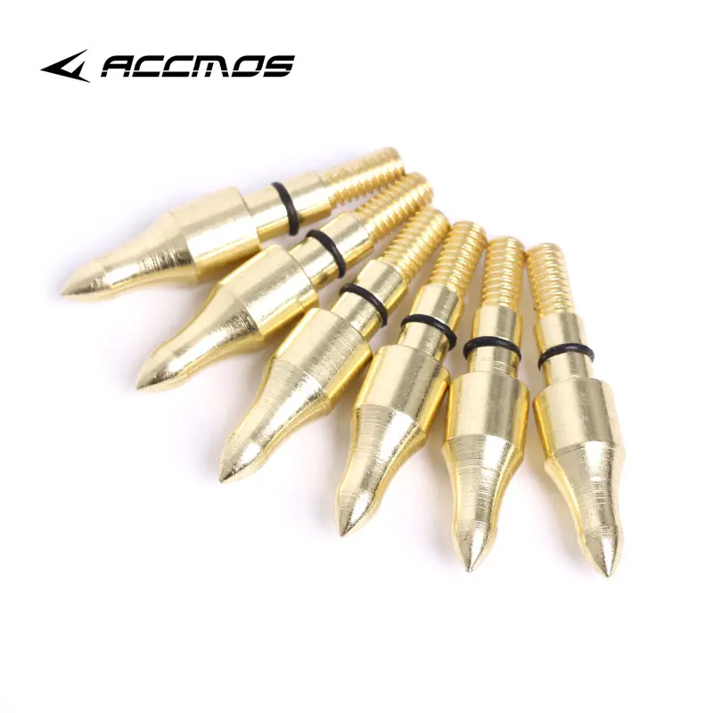 Carbon Steel 100 Grain Target Point Archery Broadhead Gold Arrow Head Arrow Accessories Screw Insert Point 12pcs