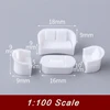 1set 1:75 1:100 1:150 Miniature Sofa Set Model ABS Unpainted Toys Indoor Architecture Building Layout for Diorama 4
