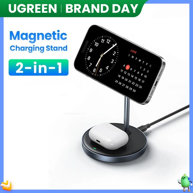 UGREEN 2-in-1 Magnetic Charger Stand 15W Wireless Charging Stand For iPhone  14 13 Pro Max AirPods Pro Fast Charger Macsafe - AliExpress