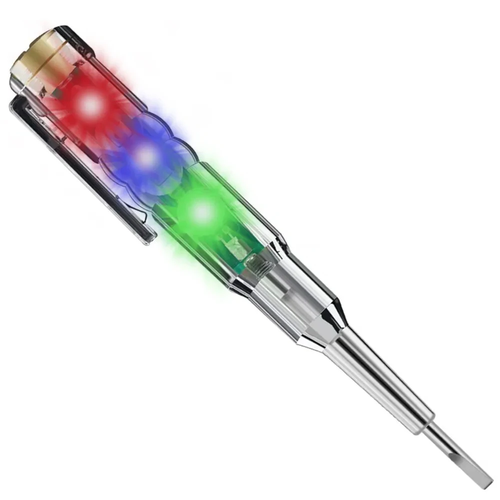 

1pc Electrician Test Pen Alloy Steel For Line On Off Live Wire Measurement DC Power Measurement Self-test Function Tools