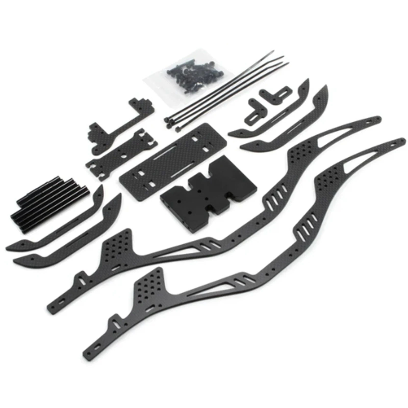 

Carbon Fiber LCG Chassis Kit Cheater Rigs Frame with Delrin Skid for SCX10 II Element Enduro Comp Builds 1/10 RC Car Parts