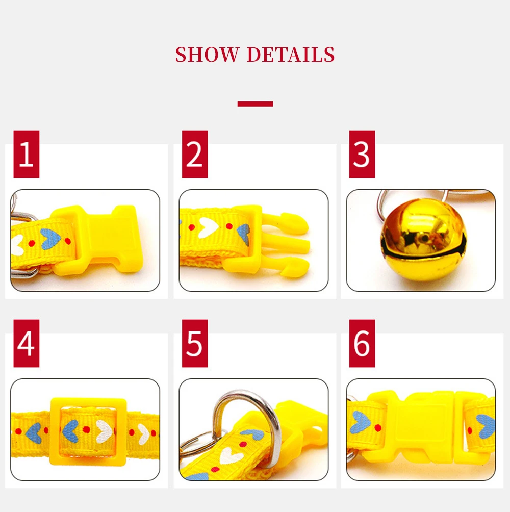 Title 2, Adjustable Cat Collar with Bell Colorful Safety...