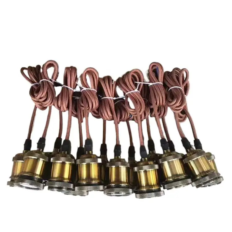 

of antique copper lamp cap dropper accessories lamp holder Edison antique E27 screw mouth certification lamp cap line
