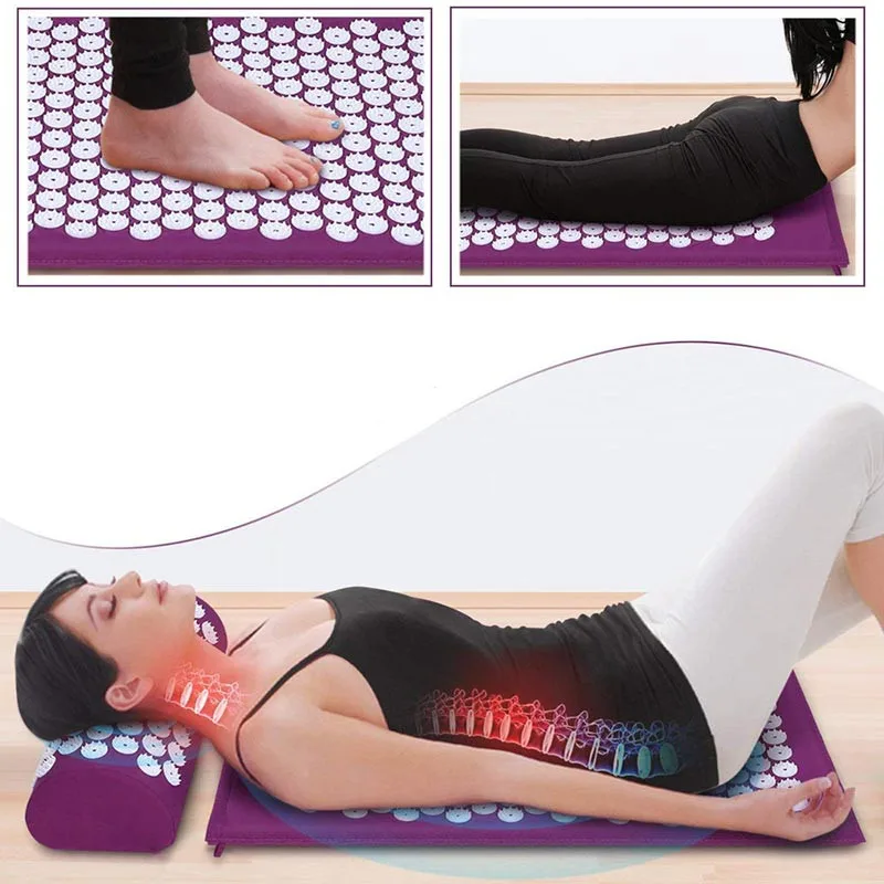 Massage Mat Acupressure Mat Yoga Lotus Spike Relieve Back Body Pain Spike Applicator Yoga Bag Pranamat