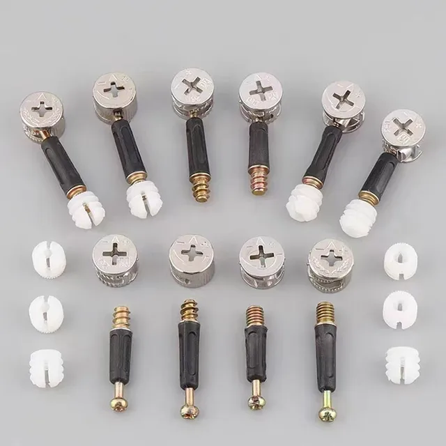 10/20Db Bútor Csavar Három-Egy-Egy Excentrikus Kerékanya Csatlakozó M6 Hosszúság 32 35 40 Mm-Es Ruhák Cabine Desk Link Rögzítő