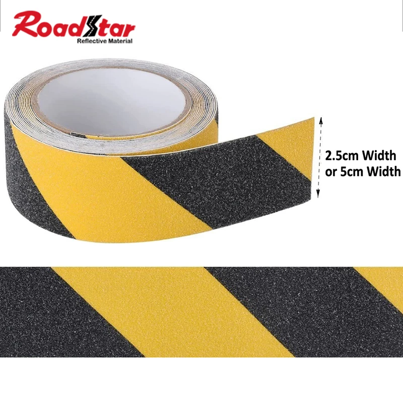 

Матовая противоскользящая защитная лента Roadstar из ПВХ, защитная отметка, черная желтая полоска, стандартная лента шириной 2,5/5 см, стандартная Бесплатная доставка