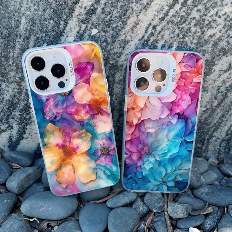 Wunderschöne Blumen-Laser-Handyhülle für iPhone 15 11 12 13 Mini Pro Max 17 16 14 Plus Pro Max 15 Plus Stoßfeste Rückabdeckung Fundas – Detail 11