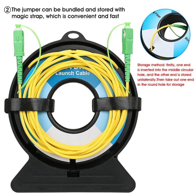 SC/APC-SC/APC OTDR Launch Cable 150M~2KM(Optional) Single Mode OTDR Test Extension Cord OTDR Dead Zone Eliminator Fiber Ring
