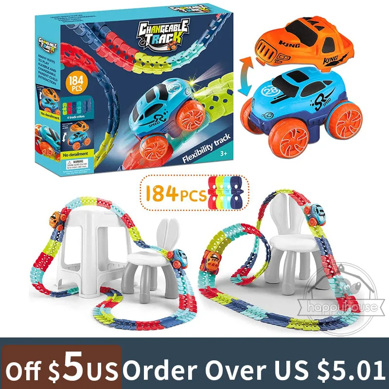 Track Set Glow Race Car Track Glow Track Ultimate Super Set: Rainbow Magic Track Unboxing Review