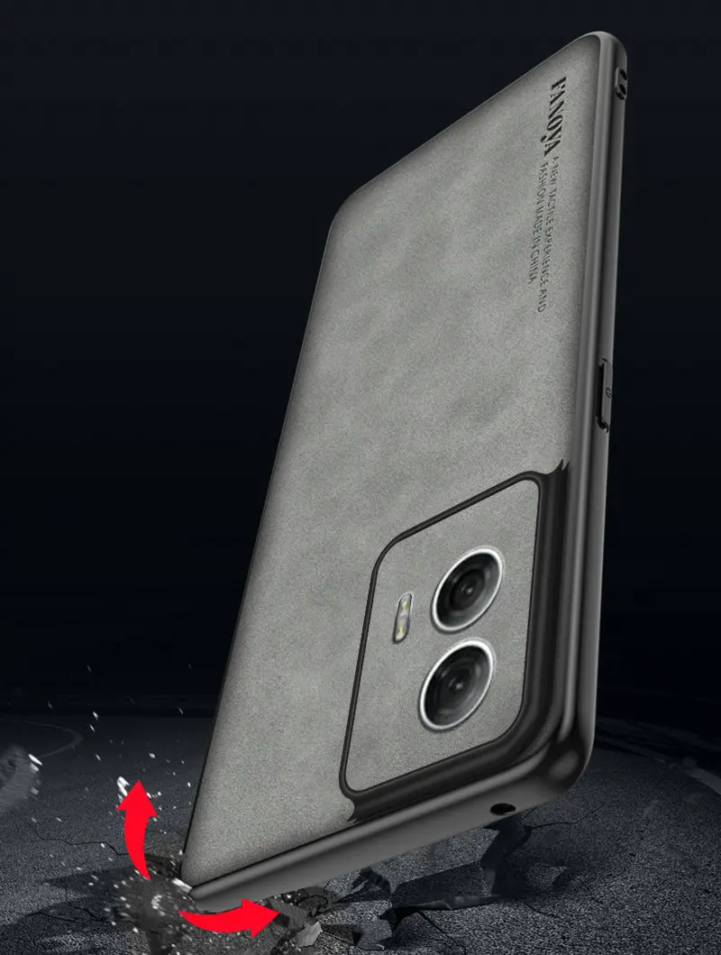Premium Frosted PU Leather Anti-Shock Hard Case - Sleek Matte Finish