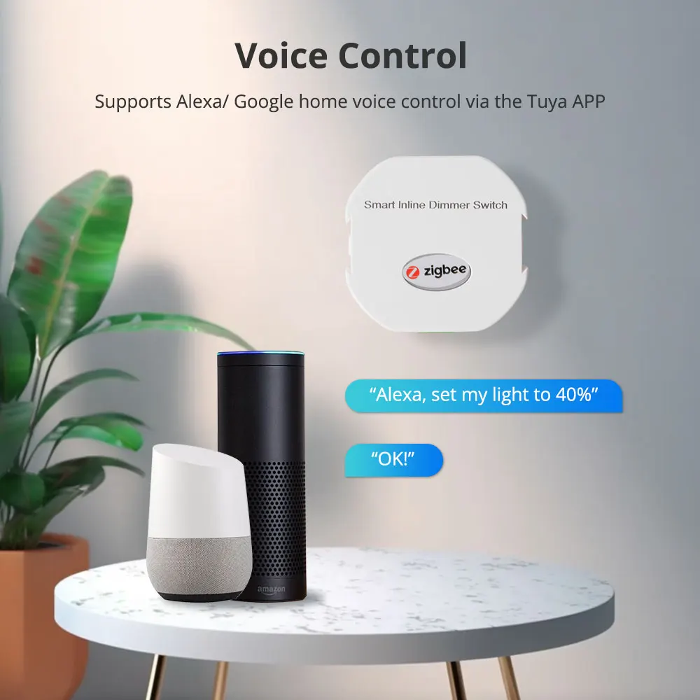 Zemismart Tuya Zigbee Dimmer Module SmartThings Control Alexa Google Home Control Smart Life APP smart switch