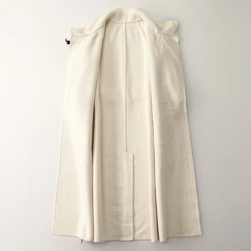 Wool Double-sided Woolen Coat 2023 Spring Korean Version of Temperament New Relaxed Casual Women Woolen Coat Solid Color Commute